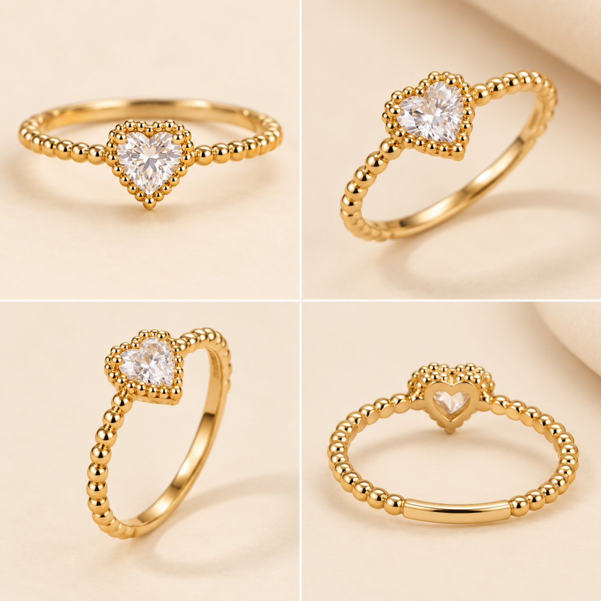 18k Gold Plated Eternal Heart Ring