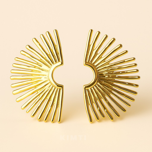 18K Gold Plated Radiant Halo Earrings