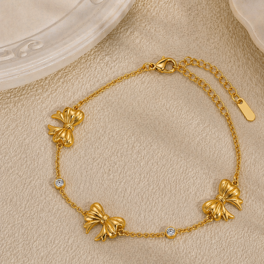 18K Gold Plated Elegant Bow Glow