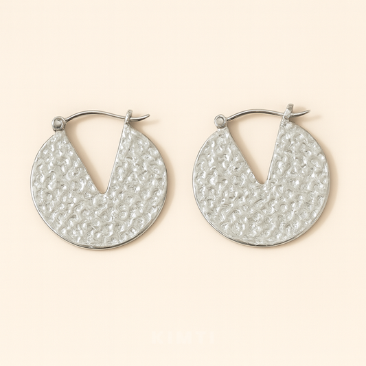 Anti-Tarnish Rustic Finish Circle Earrings