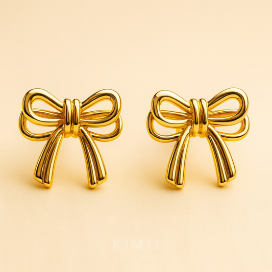 18K Gold Plated Classic Bow Knot Earring