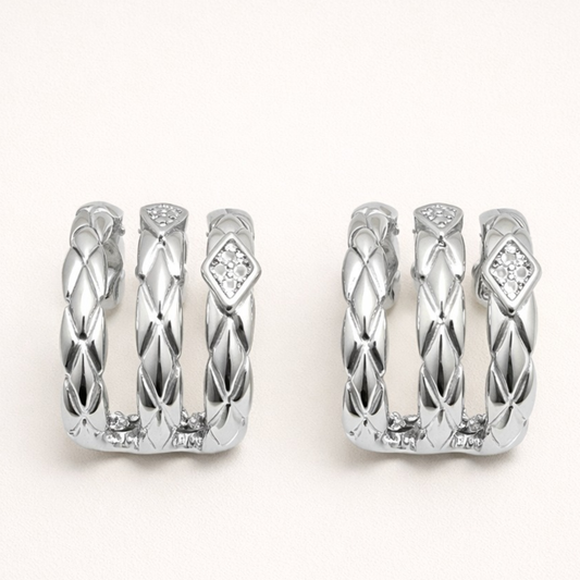 Textured Twist Statement Hoop Earrings