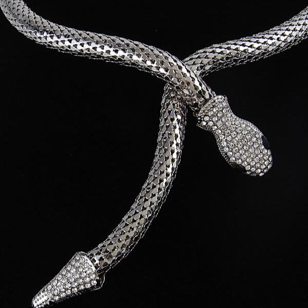 Silver Plated Snake Choker Necklace