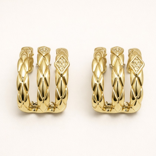 Textured Twist Statement Hoop Earrings