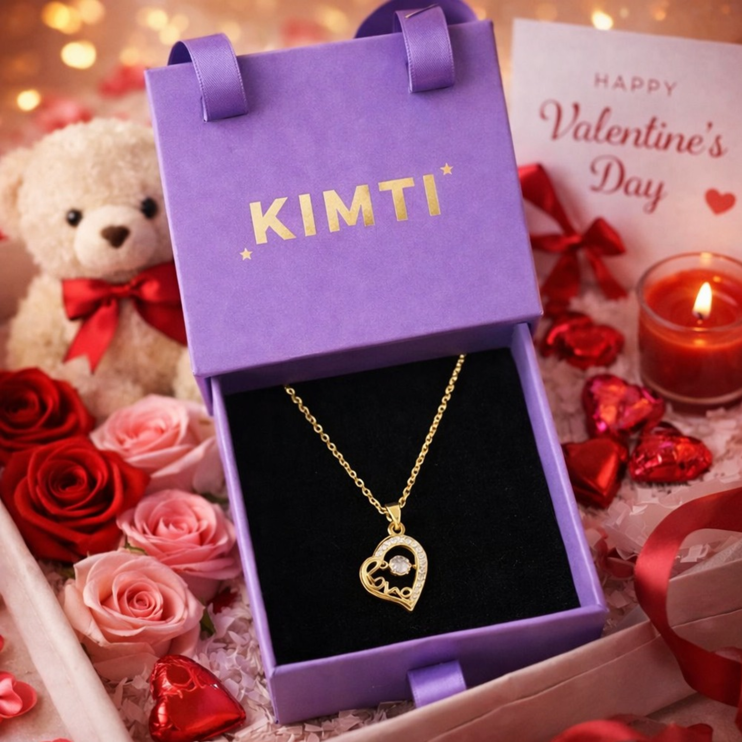 18K Gold Plated Feminine Heart Necklace