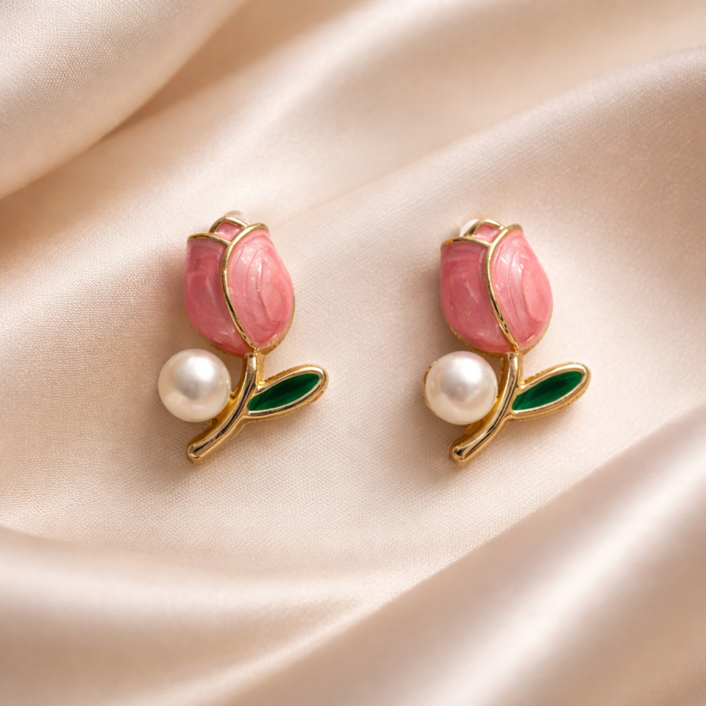 Tulip Flower Stud Earrings