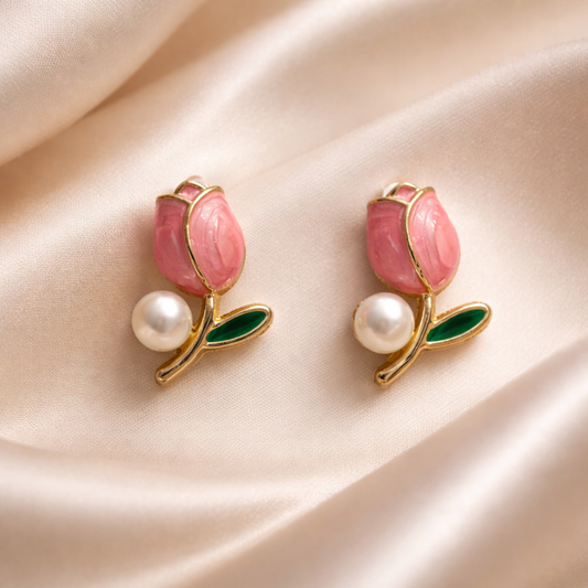 Tulip Flower Stud Earrings