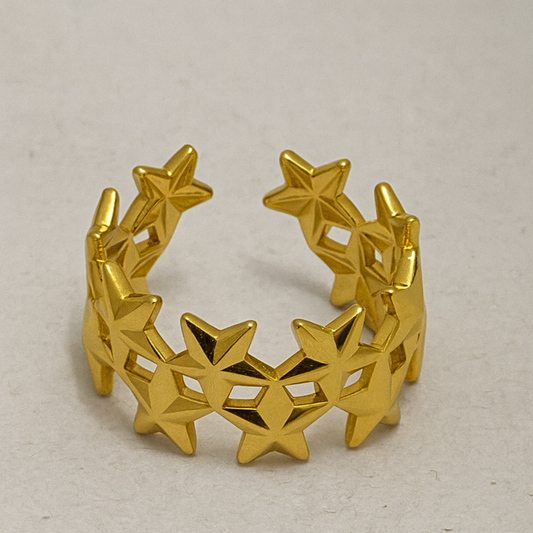 18K Gold Plated Cosmic Star Ring