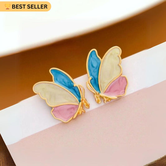 Multicolor Whispering Butterfly Stud Earring