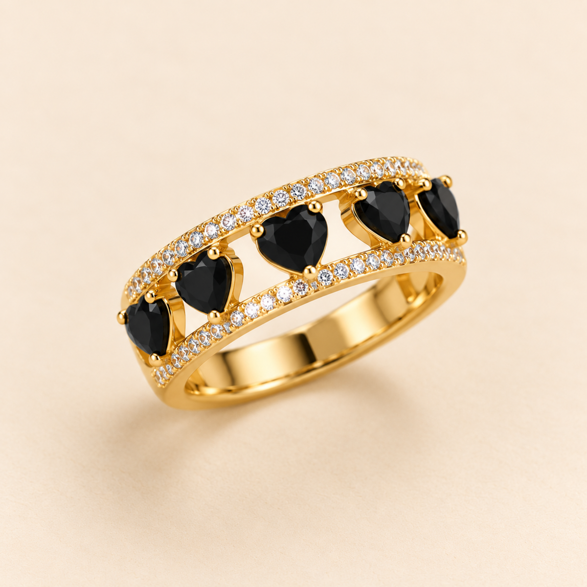 Midnight Heart Ring
