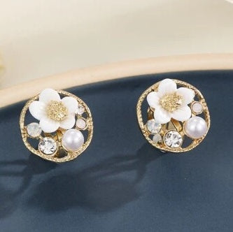 White Celeste Stud Earring