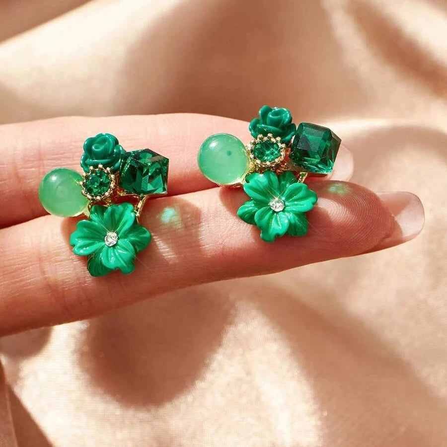 Green  Pleasure Charms Earring