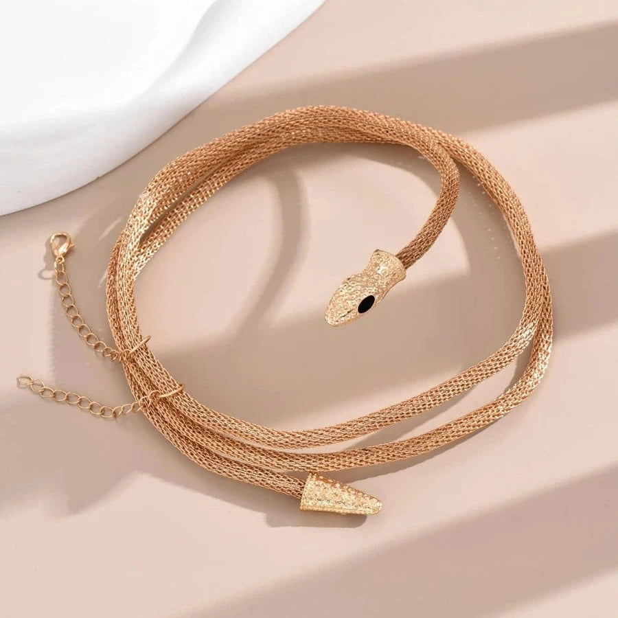 Golden Snake Adjustable Choker Necklace