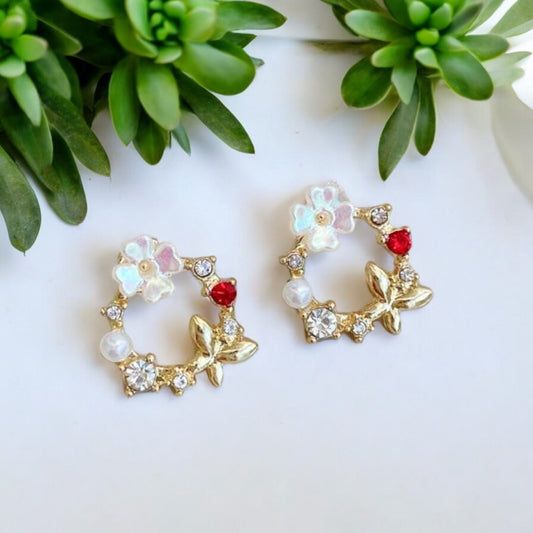 Workplace Glamour Circle Flower Earring