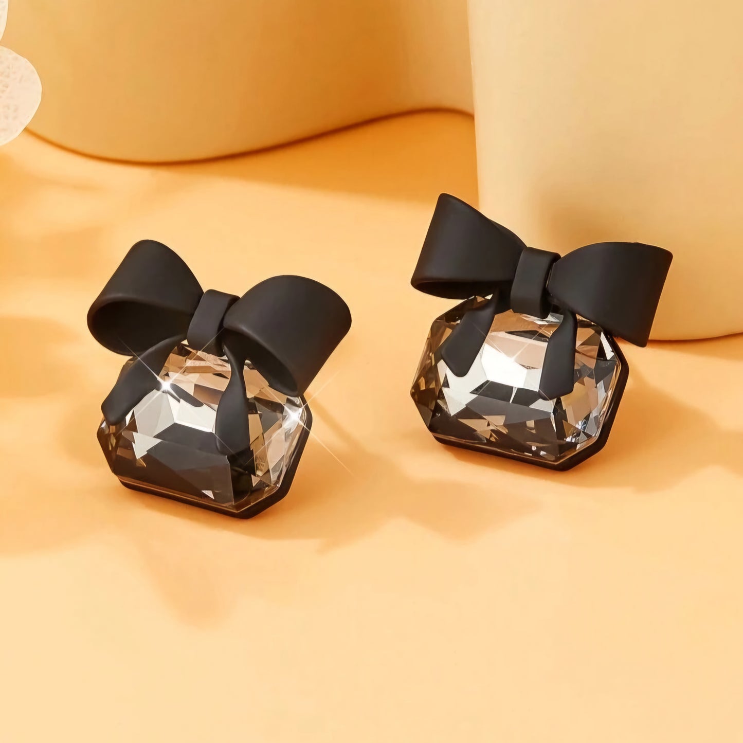 Black Bow Stud Earring