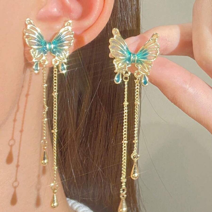 Blue Butterfly Dangler Earring