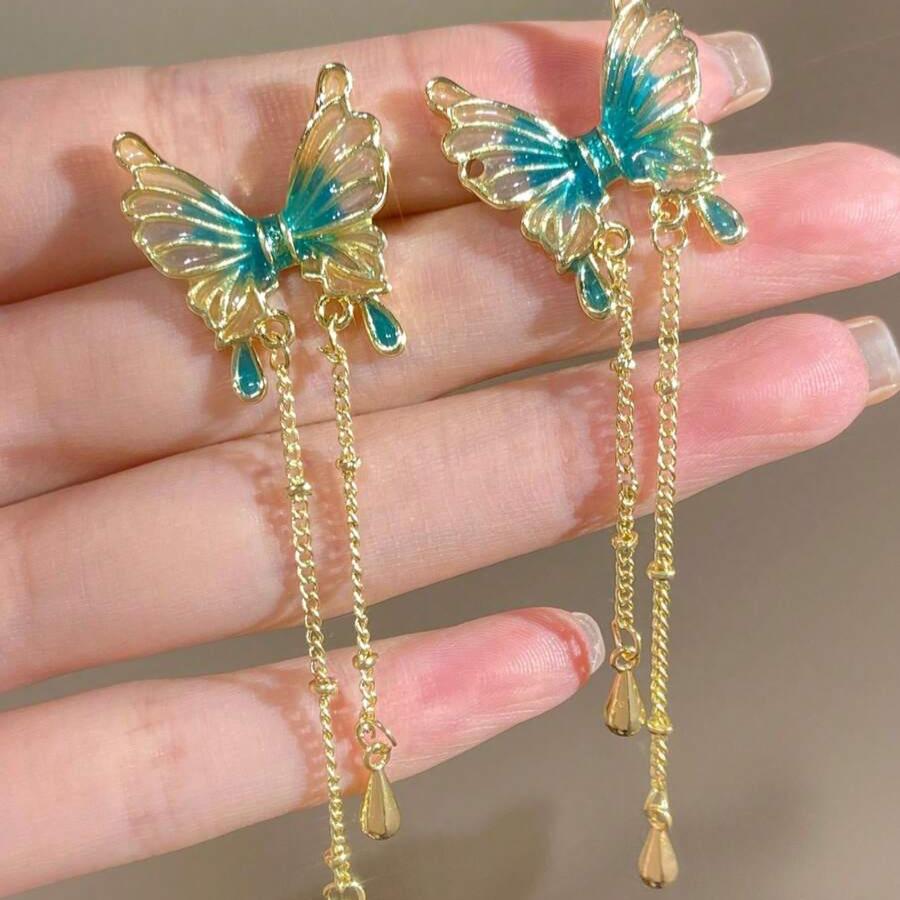 Blue Butterfly Dangler Earring