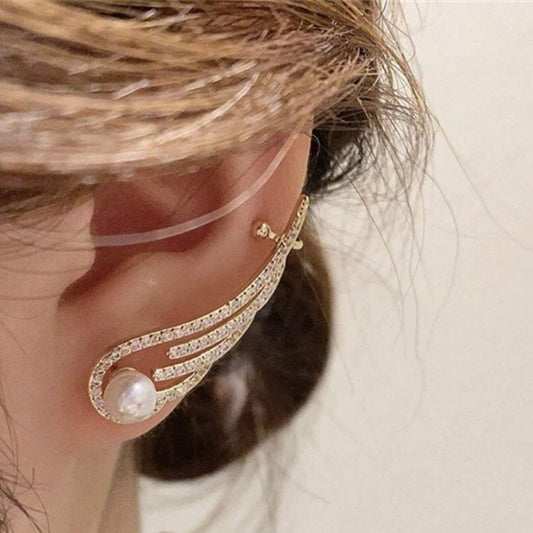 Gold-Plated Pearl-Beaded Studs Earring - Only One Side