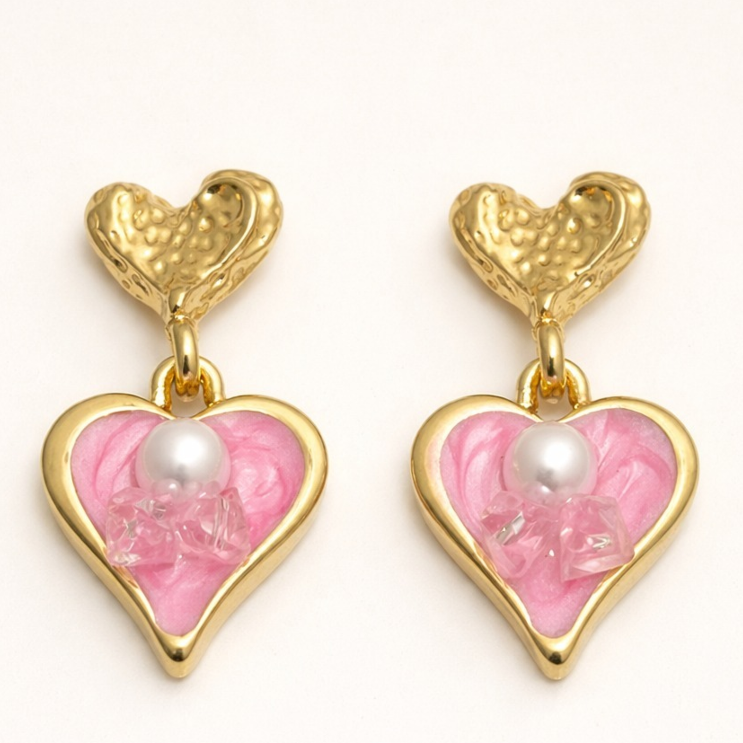 18K Gold Plated Aurora Noir Heart Earring