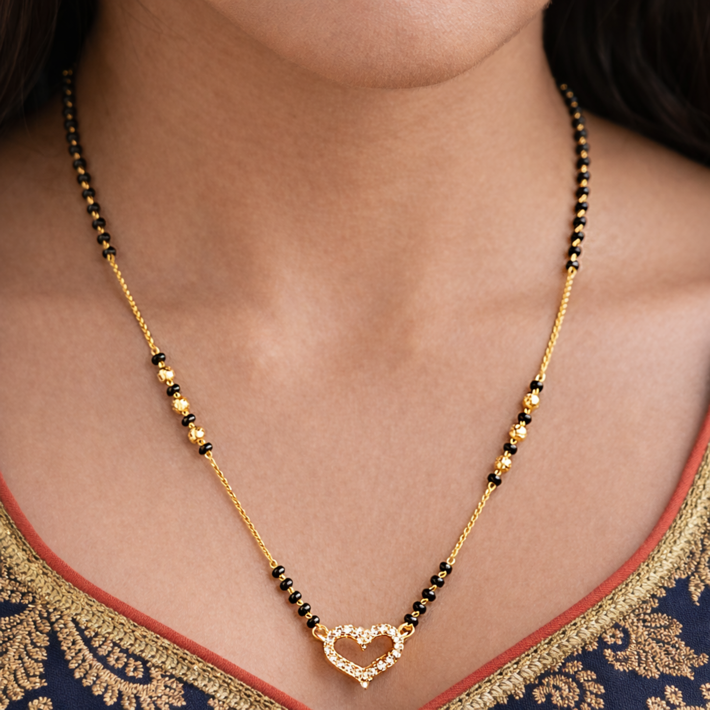 Heart Shape Diamond Mangalsutra