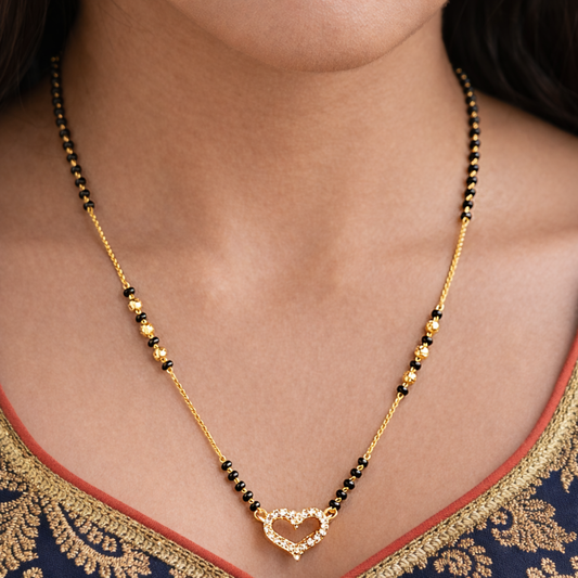 Heart Shape Diamond Mangalsutra