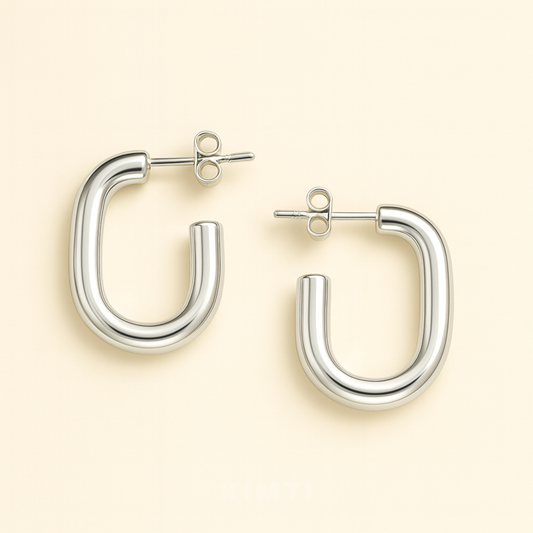 Anti-Tarnish Modern Rounded U Hoops