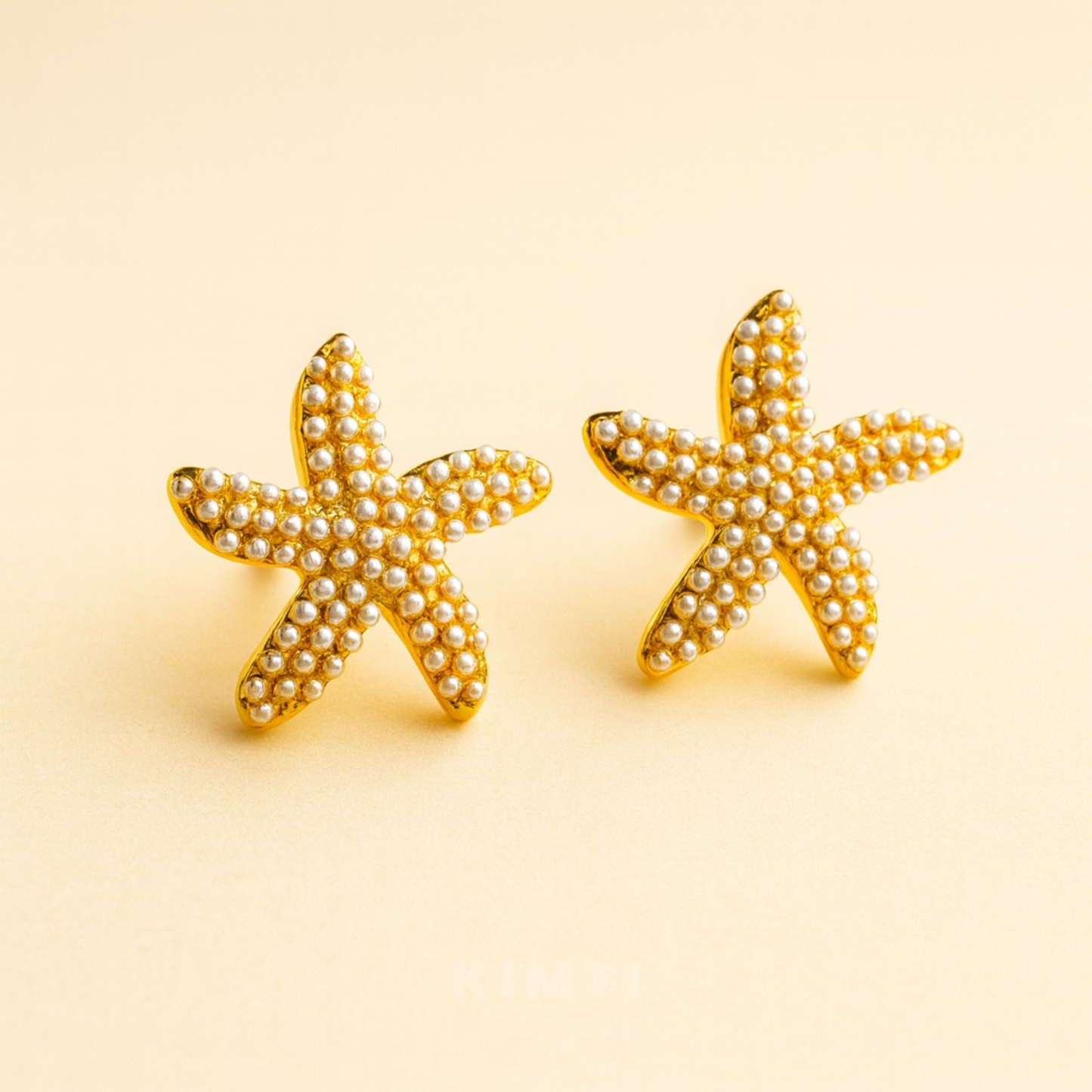 18K Gold Plated Ocean Pearl Star Earrings