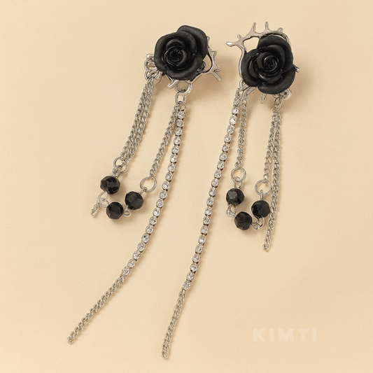 Black Bloom Gothic Danglers