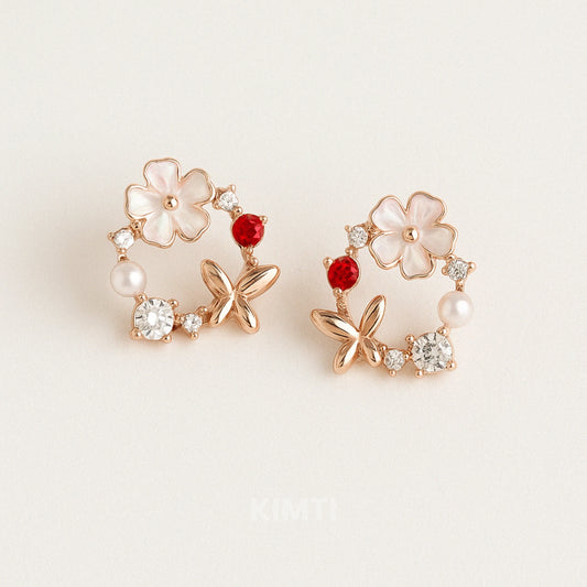 Workplace Glamour Circle Flower Earring