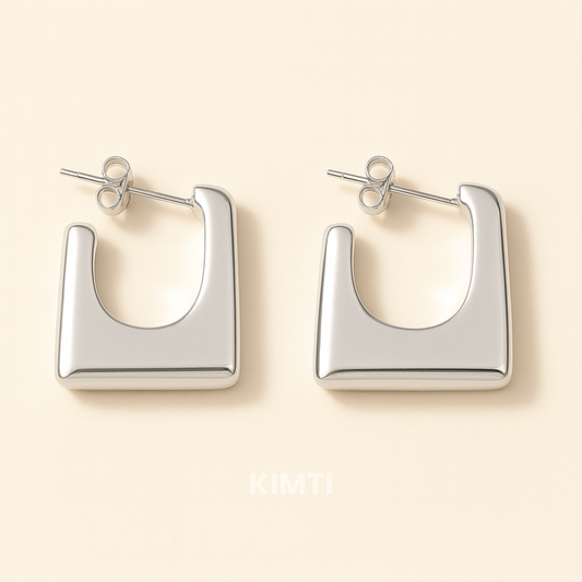 Anti-Tarnish Retro Chunky Square Earrings
