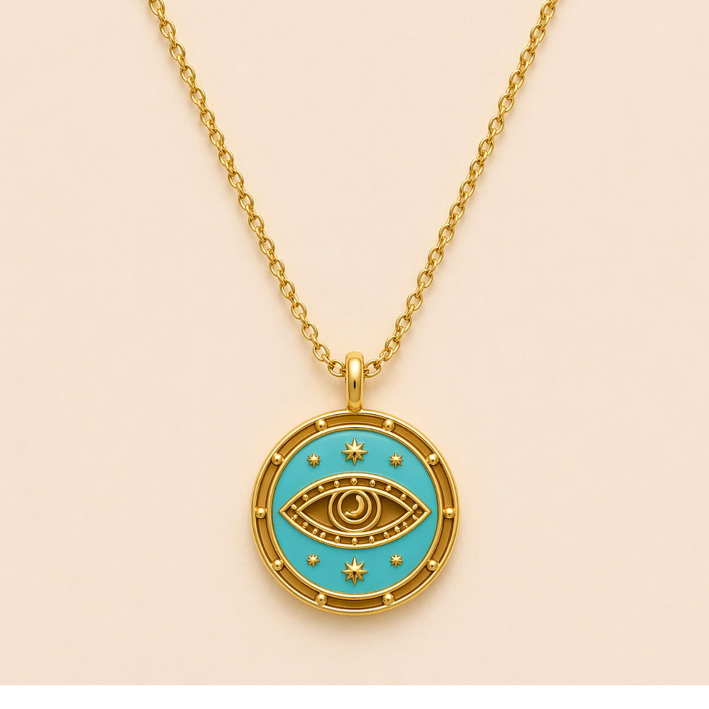 18K Gold Plated Mystic Eye Pendant Necklace