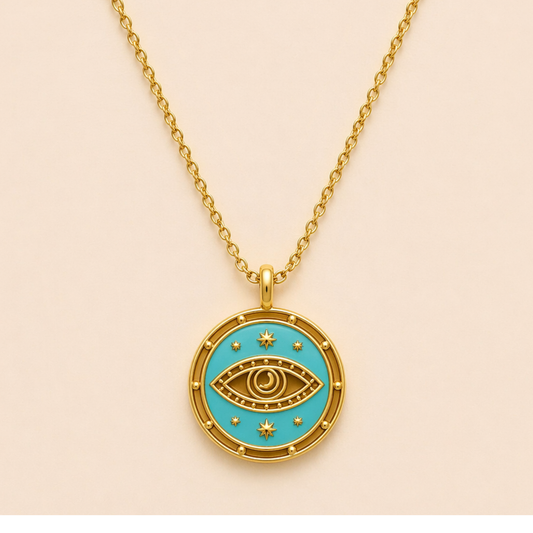 18K Gold Plated Mystic Eye Pendant Necklace