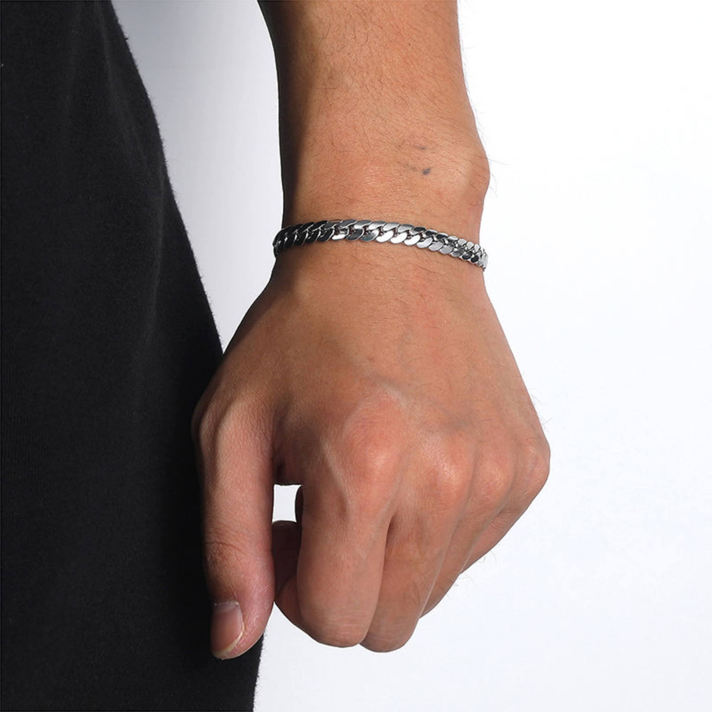 Men - Silver Cuban Link Bracelet 