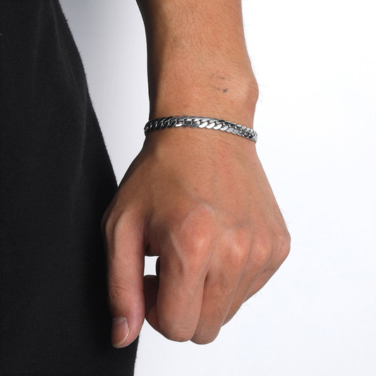 Men - Silver Cuban Link Bracelet