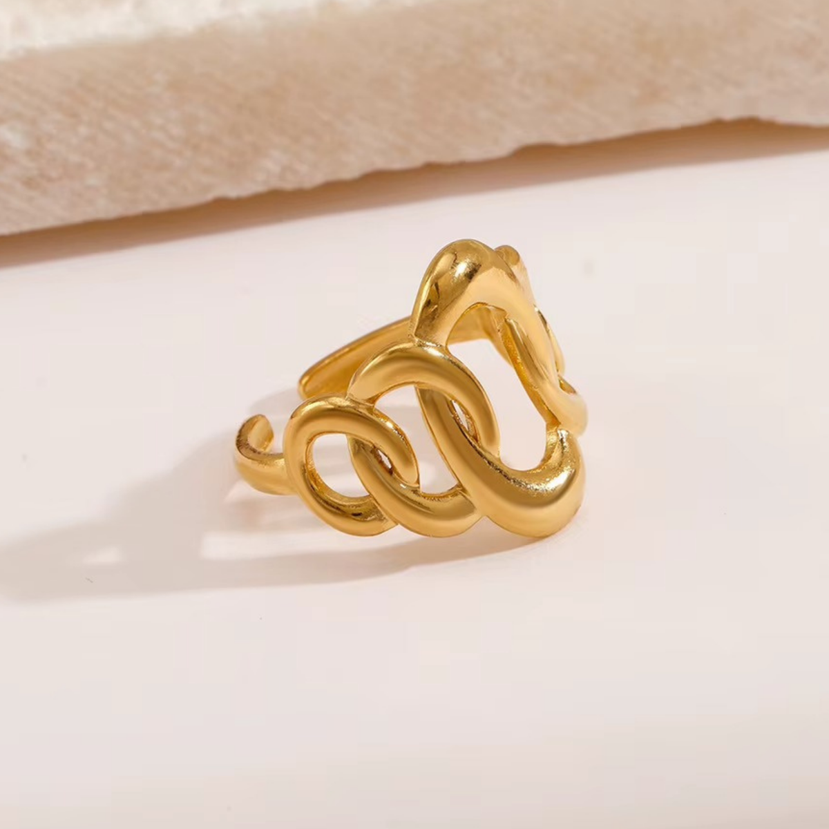 18K Gold-Plated Beach Charm Ring