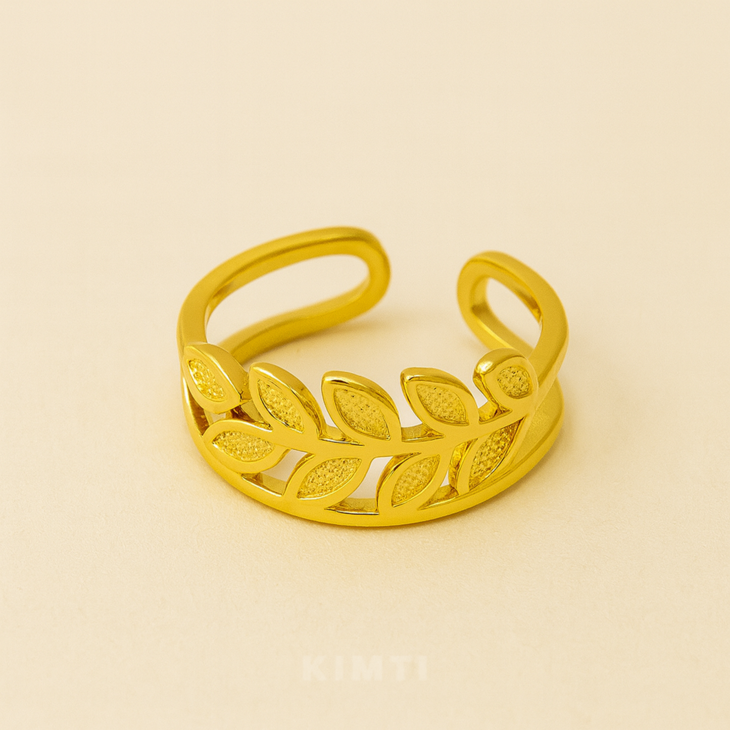 18K Gold Plated Minimal Leaf Gold Ring