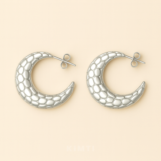 Anti-Tarnish Lunar Snake Pattern Earrings