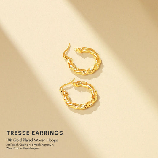Tresse 18K Gold Plated Woven Hoops