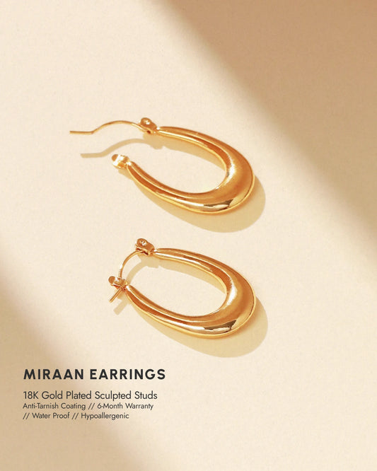 Miraan 18K Gold Plated Hoops