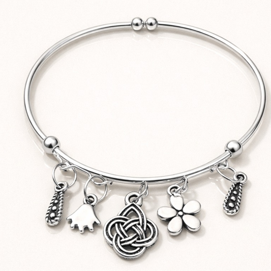 Anti Tarnish Silver Vintage Charm Bracelet