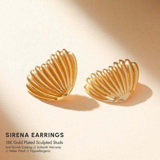 Sirena 18K Gold Plated Sculpted Studs