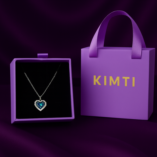 18k Gold Plated Blue Royale Lustrous Love Pendant Necklace