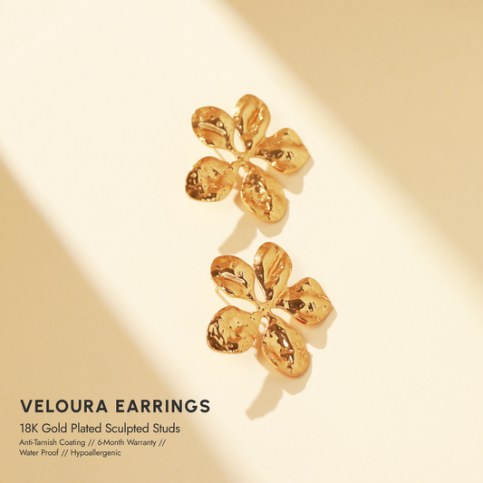 Veloura 18K Gold Plated Sculpted Studs