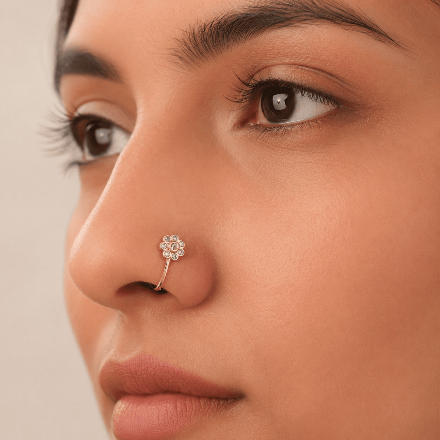 Tiny Flower Diamond Nose Pin