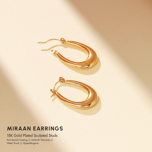 Miraan 18K Gold Plated Hoops
