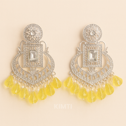 Yellow Aura Elegance Chandbalis Jhumka
