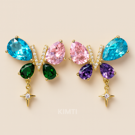 Colorful Butterfly Drop Earrings