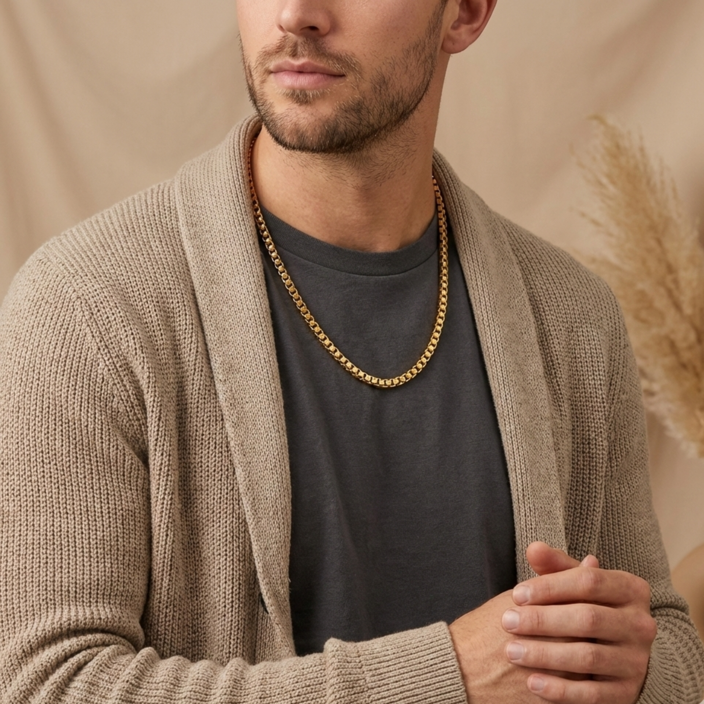 Men-18k Gold Plated Anti Tarnish Ellis Core Chains