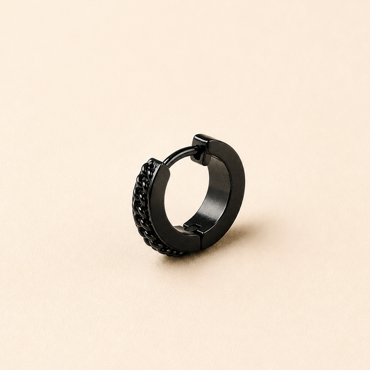 Men-Black One Side Earrings