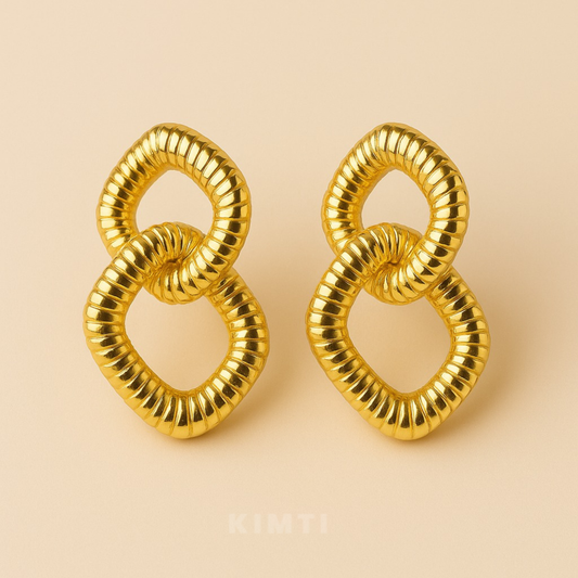 18K Gold Plated Square Loop Hoops